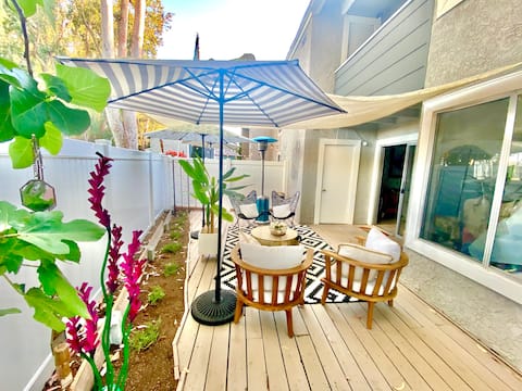 Artful Plant-Filled
Beach Rtreat W/ Pvt Backyard!