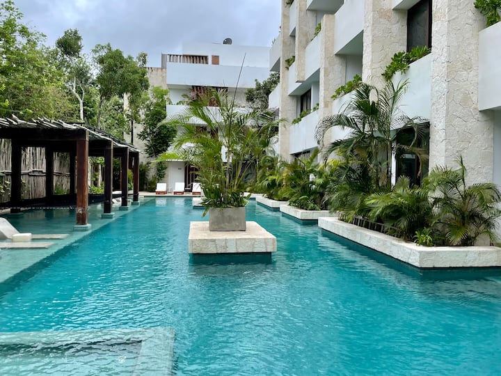 Omara 203 Apartment Tulum, Aldea Zama, Terrace Condominiums for Rent