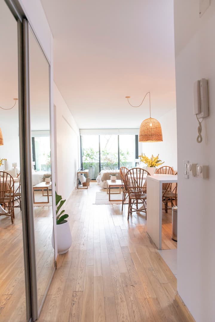 Studio climatizado en Villa Urquiza con piscina y gym