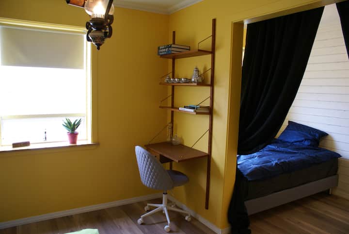 Small workspace. Free wifi connection is in the apartment