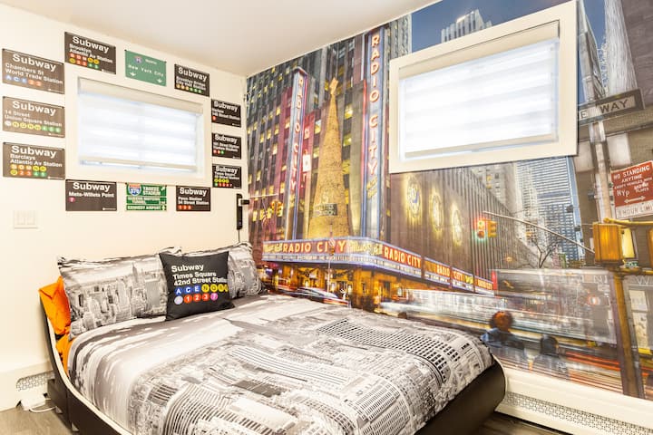 Nyc bedding in the Guest room aka Radio City Music Hall Room