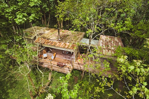 Log Jam - a romantic log cabin @ Little Menherion