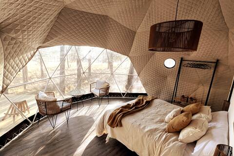 Deer Glamping, dome in the woods