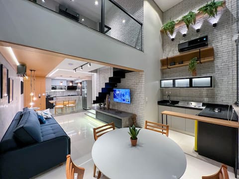 Three bedrooms with barbecue and mezzanine