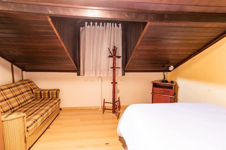 Double bed and sofa bed.