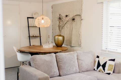 Beautiful chill place on a campsite in the trees