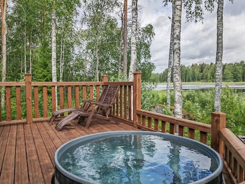 Cottage Saimaa Lakeside B148 with hot tub (Palju)