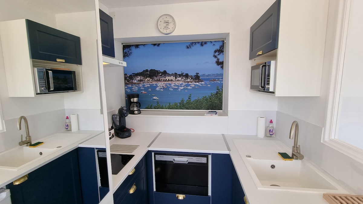 Studio vue mer avec piscine à Locquirec.