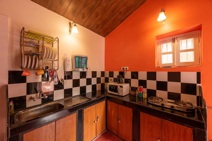 Kitchen with basic amenities.
