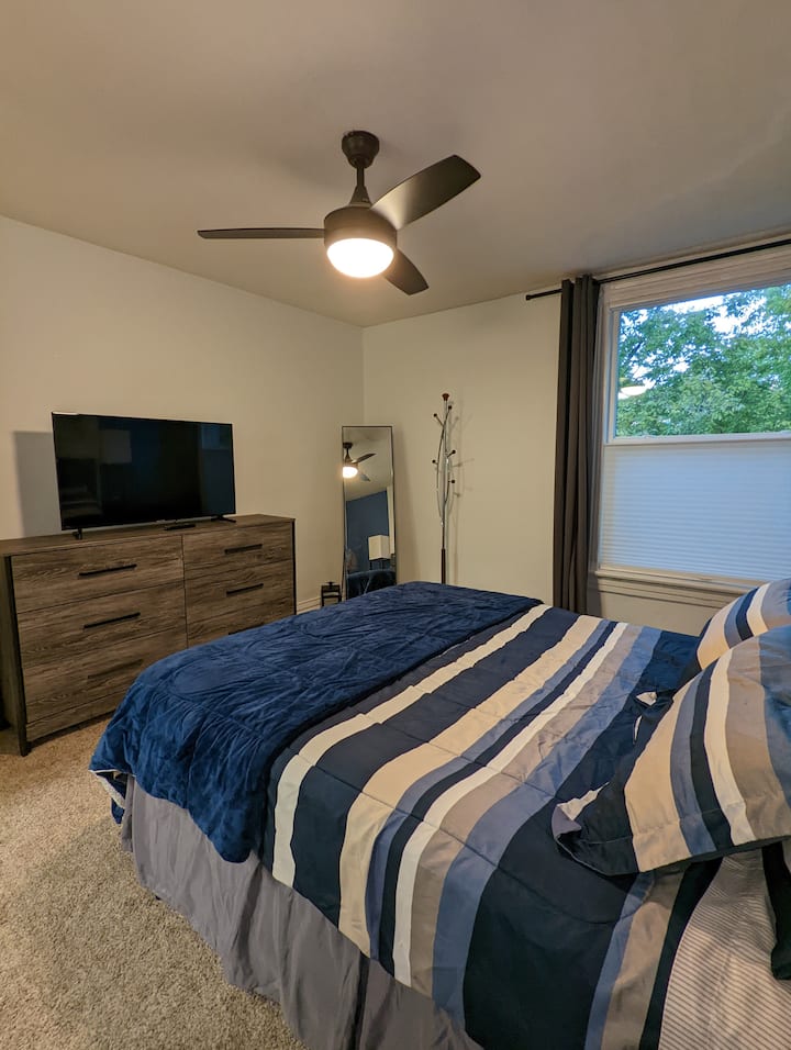 Spacious Master bedroom is located on the 2nd floor.  Internet TV.  Queen bed.