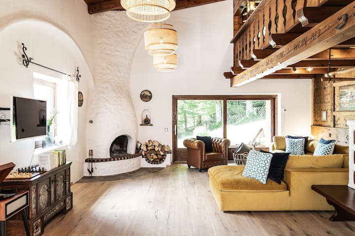 Nature cabin with sauna fireplace BBQ lake access