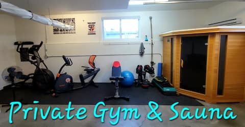 Lux 3 BR 3 BA w Gym/Sauna, BBQ, AC, WrkSpc + 4 TVs