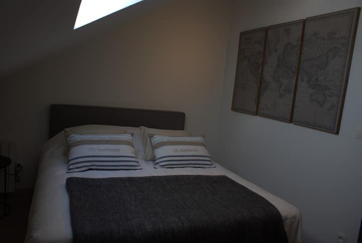 dormitorio con 1 cama doble 