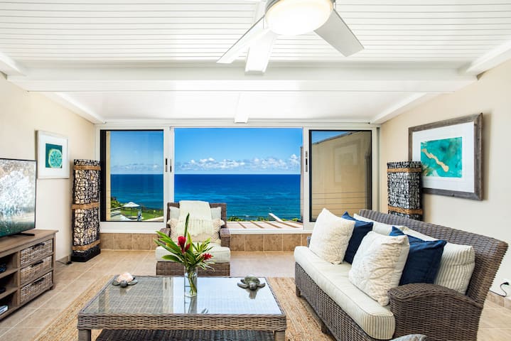 Immaculate Puu Poa – 2 bdrm Oceanview condo – AC