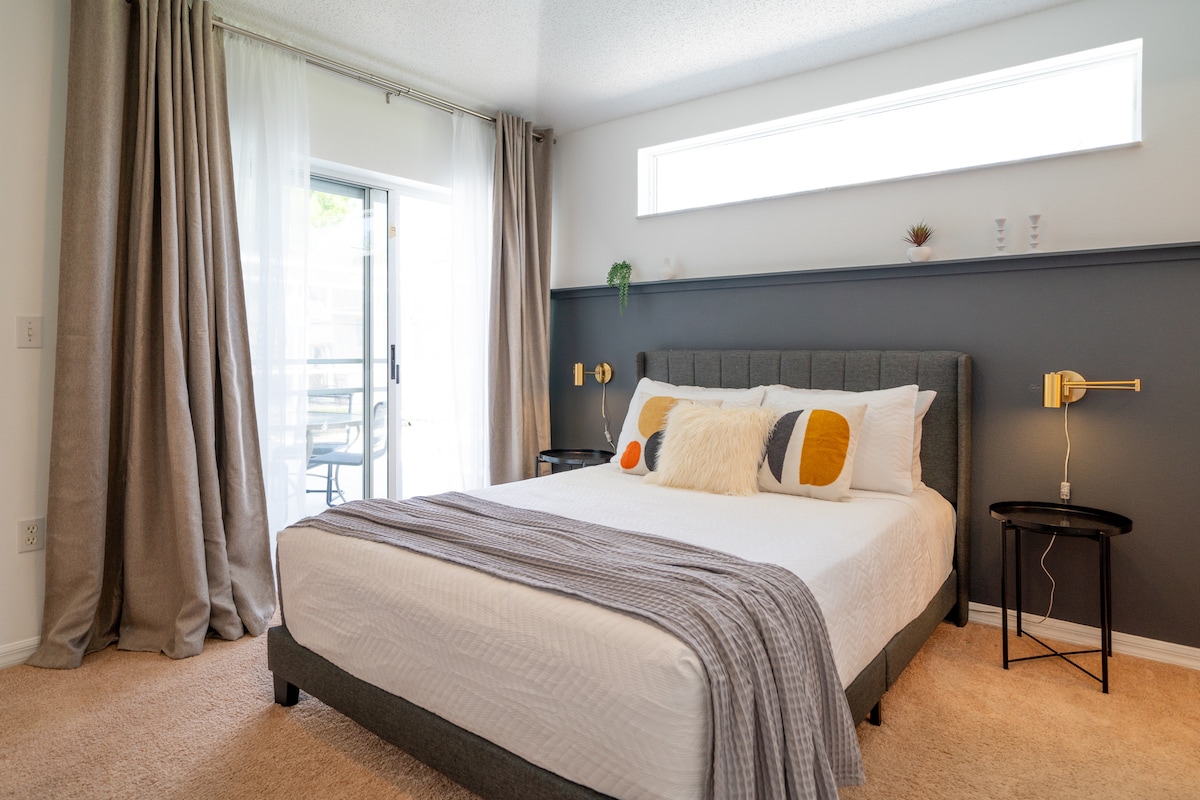 Bedroom 2 with direct pool access.