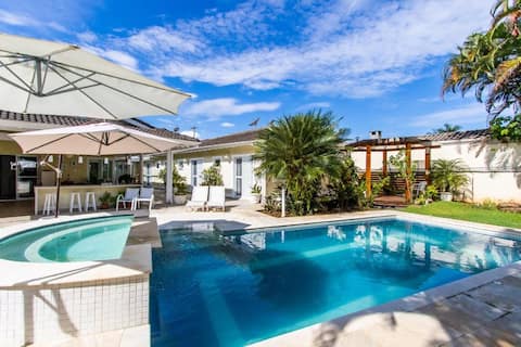 Luxury beach house in a gated community with swimming pool