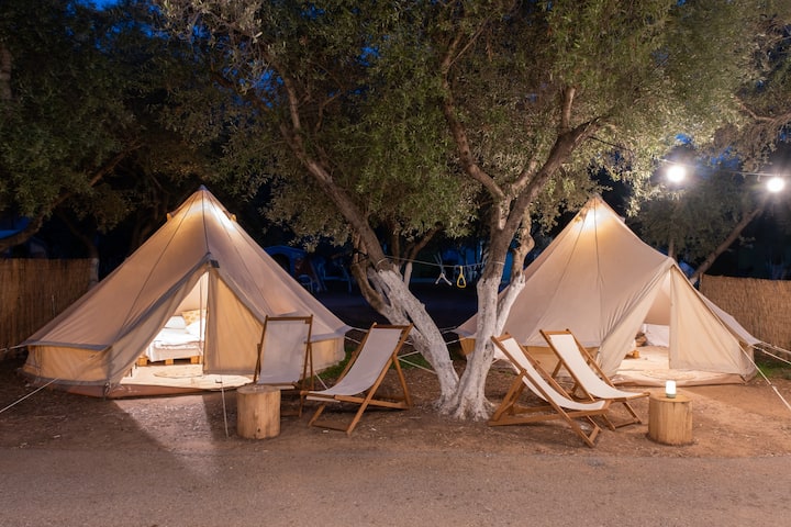 Glamping Bell Tent - Camping Chania - Tipis for Rent in Daratsos, Greece -  Airbnb