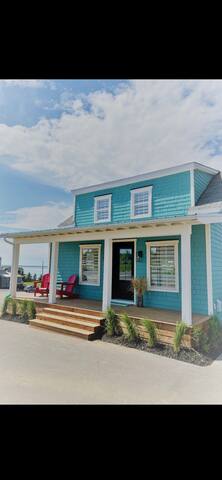Maison Rouge très chaleureuse avec vue sur la mer
