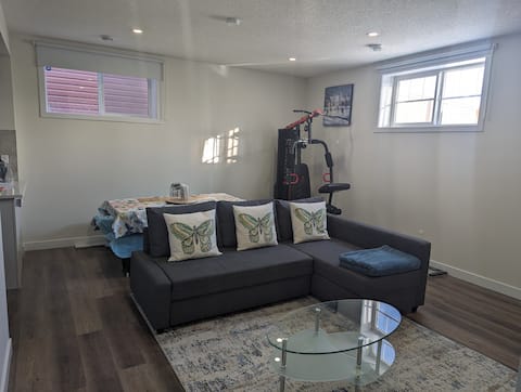 Popular Airbnb listing: Bedroom,2 FULL BATH,Kitchen denGym Basement Suite in Cityscape