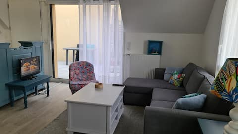 Successful Airbnb property: Nice apartment in new residence with parking in Saint Lunaire