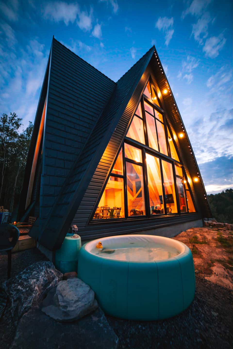 A timber A-frame above the French River, French River, Ontario, Canada, photo 10 of 10