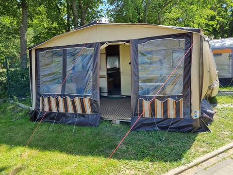 Camping trailer with stunning views