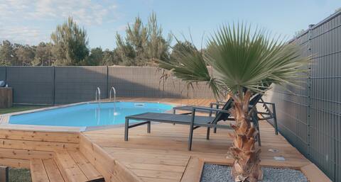 Beautiful villa with children's air pool