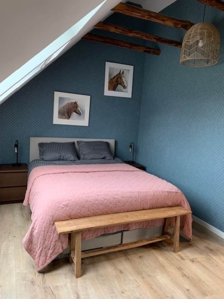 dormitorio espacioso con cama doble (160x200cm)