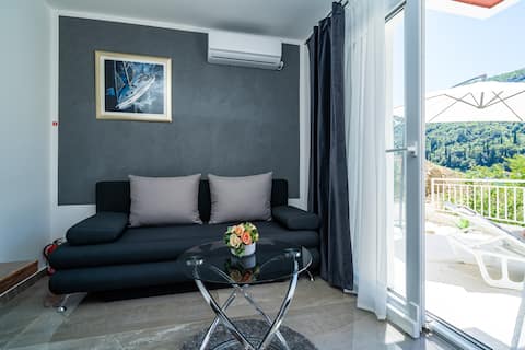 Popular Airbnb listing: Silver Deluxe Dubrovnik, Sea view Apt 2+1, parking in Prijevor