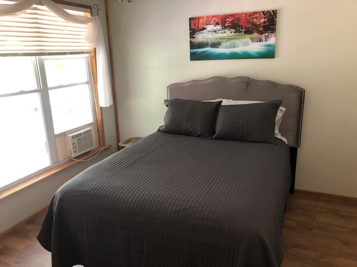 Comfortable queen size pillow top mattress with river view from window!