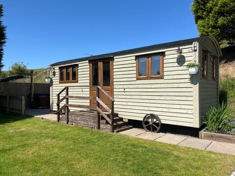 Luxurious 1-bed Shepherd's Hut with Eco hot tub