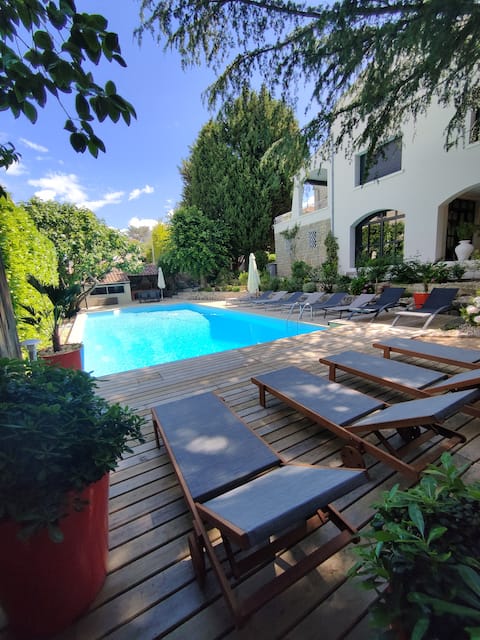 Beautiful villa with pool and gym.