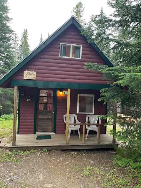 Camp Sitka; 
Pinewood cabin on Rangeley Lake
