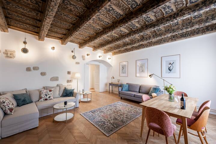 Large and elegant Old town apt with wooden ceiling