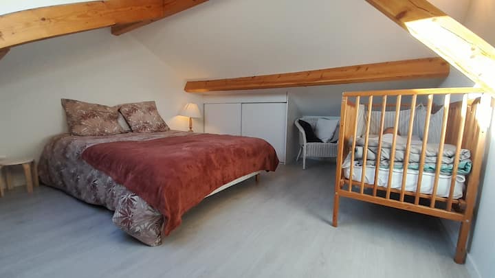 Podkrovná spálňa s grilom