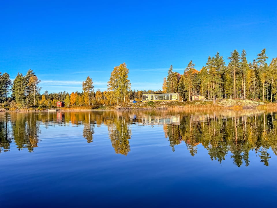 A glass house on a silent Swedish lake, Bjurtjärn, Värmland, Sweden, photo 8 of 10