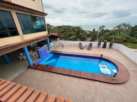 Paradise overlooking the sea, pool and sauna!