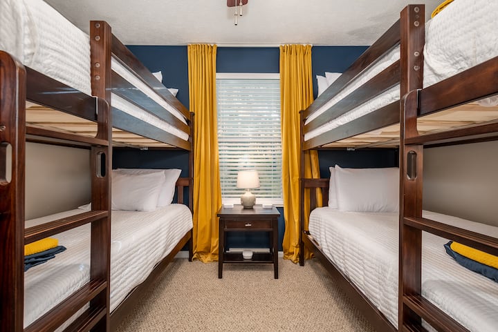 Bedroom 3 - Four (4) Twin Beds. All with relaxing memory foam mattresses