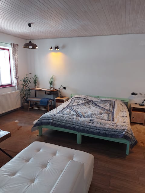 A cozy apartment in a renovated farmhouse