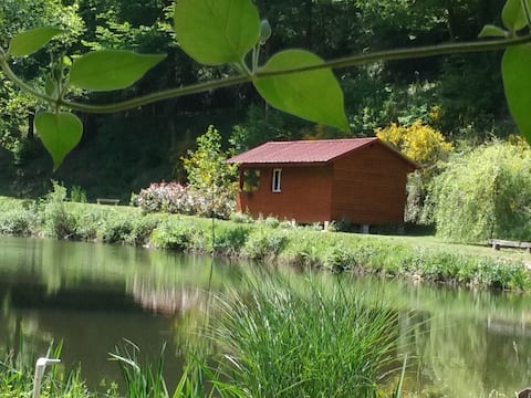 Pond and riverfront cottage