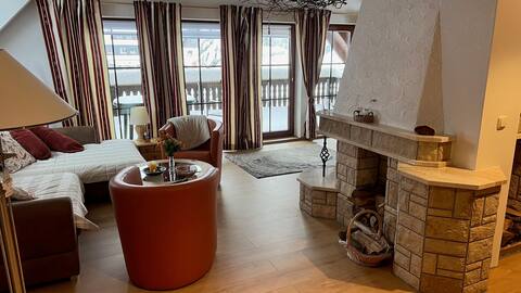High-quality apartment with sauna and fireplace