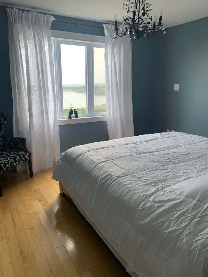 The entire third floor of the home is the Master bedroom suite. King bed, stunning views, a walk in closet and full bath.