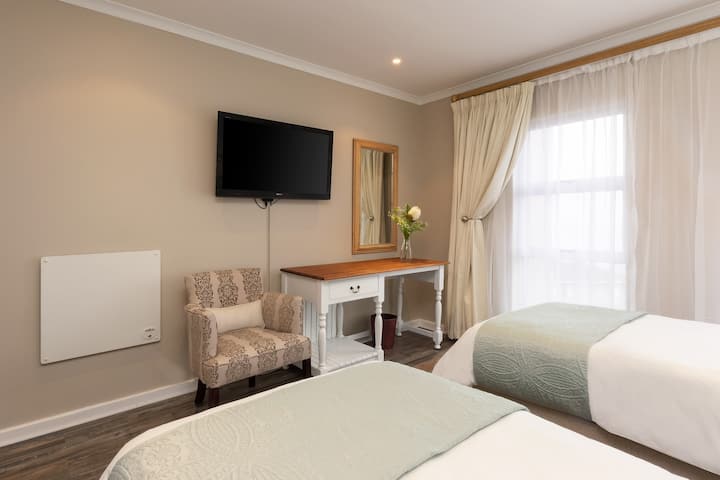 Each room has a work space and smart TV. In addition, heating is provided for winter days.
