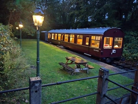 1960s Railway Carriage in a country station