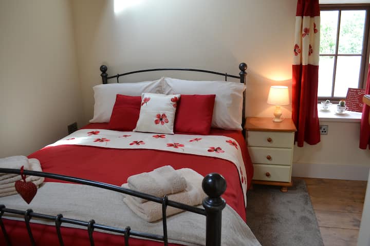 Room 1, upstairs, double bed, med to firm mattress