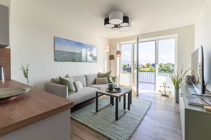 Maritime apartment with sauna & dike view