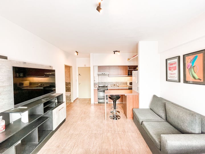 Kitnet no último andar em Caballito com churrasqueira privativa