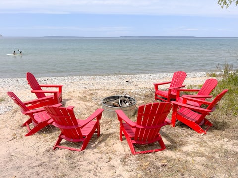 Private Lake Michigan beach house close to Leland!
