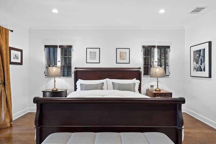 Primary bedroom with king bed