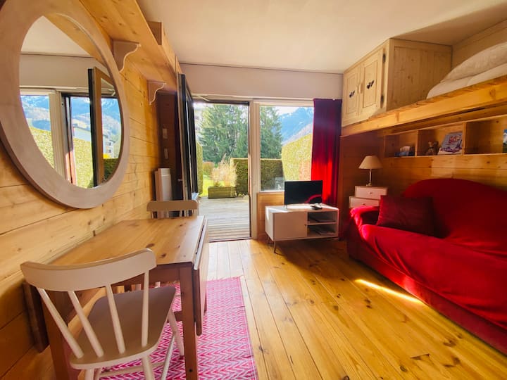 Studio -Terrasse Place Parking Privée Sécurisée - Samoëns